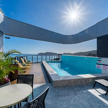 Confortavel Loft Com Vista Para O Mar, Condominio Com Piscina Bombinhas Exterior photo